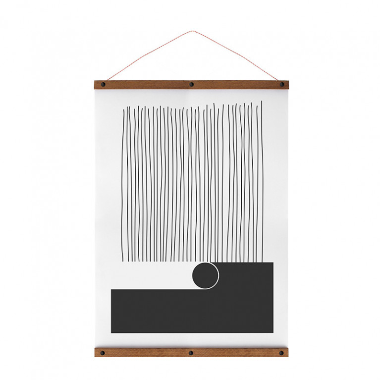 Posterhanger Hout Zwart 70 cm