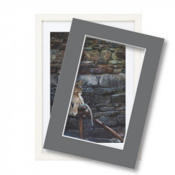 Wissellijst met passe partout 30x40cm hout wit