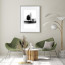 Wissellijst A1 Zilver met print aan muur