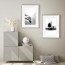 Wissellijst A2 Zilver met print aan muur